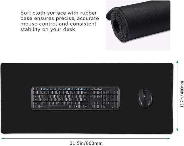 Alt view image 2 of 7 - Bailink Extended Gaming Mouse Pad with Stitched Edges, Large Mousepad with Premium-Textured Cloth, Non-Slip Rubber Base, Waterproof Keyboard Pad, Desk Mat for Gamer, Office Home, 31.5 x 11.8 in, Black