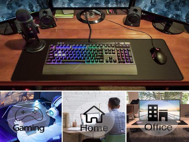 Alt view image 7 of 7 - Bailink Extended Gaming Mouse Pad with Stitched Edges, Large Mousepad with Premium-Textured Cloth, Non-Slip Rubber Base, Waterproof Keyboard Pad, Desk Mat for Gamer, Office Home, 31.5 x 11.8 in, Black