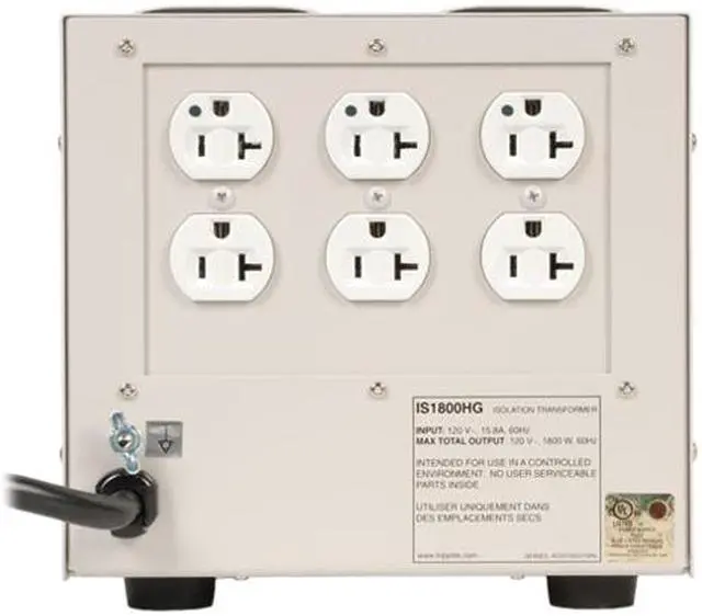 Alt view image 4 of 8 - Tripp Lite Isolation Transformer 1800W Medical Surge 120V 6 Outlet Taa Gsa