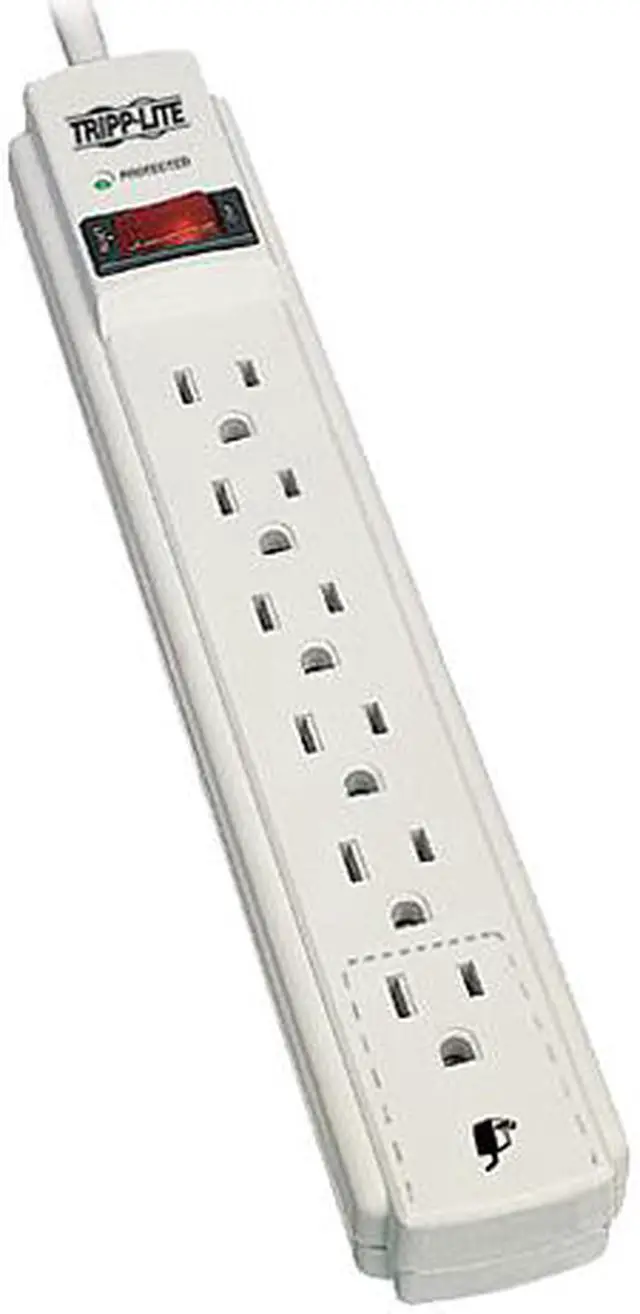 Main image of Tripp Lite 6-Outlets, 8-Ft Cord, 990 Joule Strip, Flat Plug - Protect It! Surge Suppressor