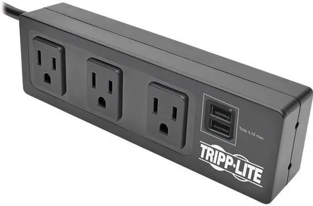 Main image of TRIPP LITE TLP310USBS 3-OUTLET SURGE PROTECTOR STRIP