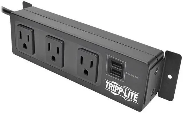 Alt view image 3 of 6 - TRIPP LITE TLP310USBS 3-OUTLET SURGE PROTECTOR STRIP