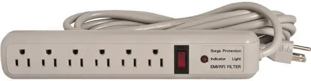 Main image of Strip Surge Protectors,1080 Joules,6 Outlets,15' Cord,Putty CCS25103