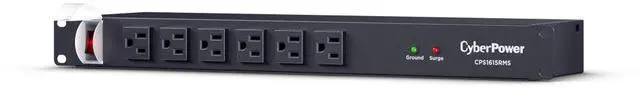 Alt view image 19 of 20 - CyberPower Rackbar Surge Protector w/6-Foot Cord, Black CPS1615RMS