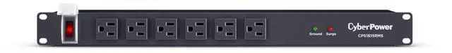 Alt view image 20 of 20 - CyberPower Rackbar Surge Protector w/6-Foot Cord, Black CPS1615RMS