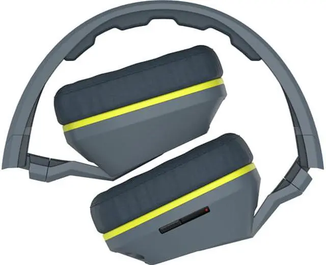 Main image of Skullcandy Crusher Gray/Hot Lime Over-Ear Headphones with Built-in Amplifier & Mic (S6SCGY-134)