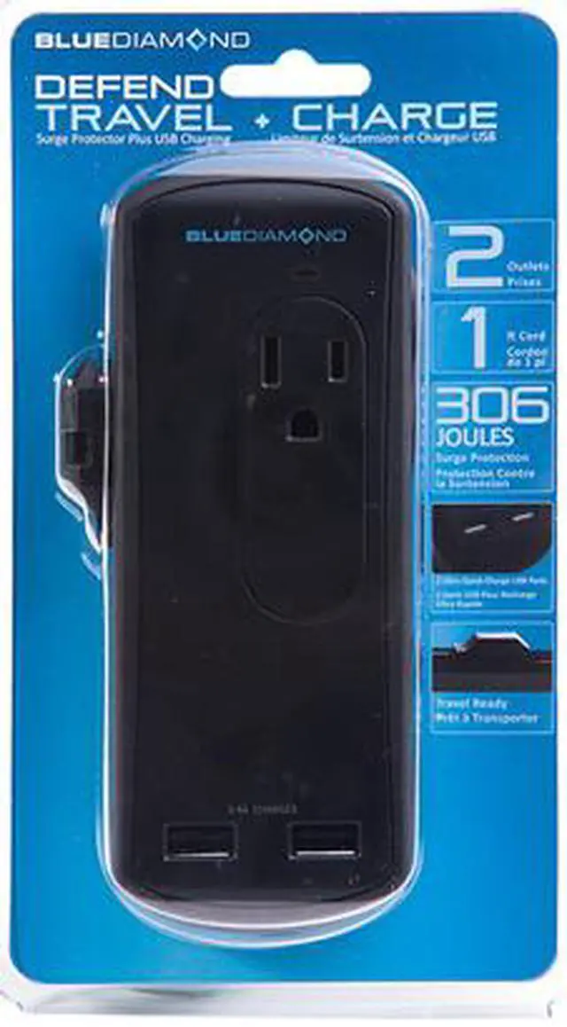 Alt view image 4 of 4 - Defend Travel + Charge Surge Protector, 1ft