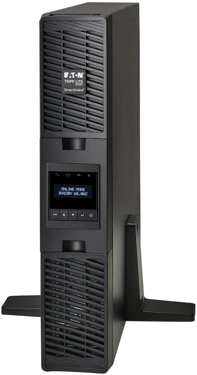 Alt view image 8 of 10 - Tripp Lite series SmartOnline 1000VA 900W 120V Double-Conversion UPS - 8 Outlets, Extended Run, Network Card Included, LCD, USB, DB9, 2U Rack/Tower (SU1000RTXLCD2UN)