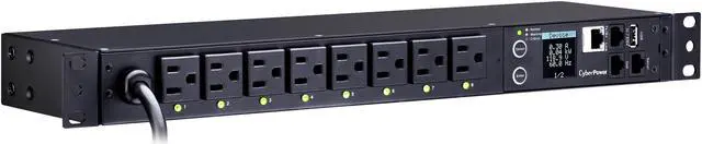 Alt view image 2 of 2 - CyberPower PDU81001 100-120 VAC 15A Switched - 8 Outlets - 12ft Cord - NEMA 5-15P