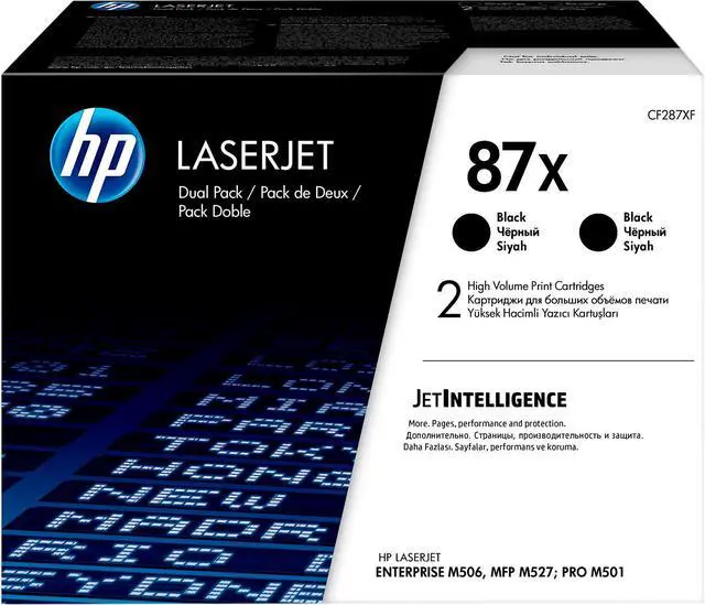 Main image of HP 87X 2-pack High Yield Black Original LaserJet Toner Cartridges, ~18,000