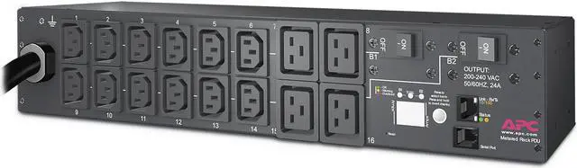 Main image of APC Rack PDU, Metered, 2U, 30A, 208V, 12 x C13s & 4 x C19