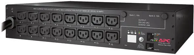 Alt view image 2 of 3 - APC by Schneider Electric Rack PDU, Switched, 2U, 30A, 208V, NEMA L6-30P, 16 x IEC 60320 C13, 230V AC - 2U - Rack Mount