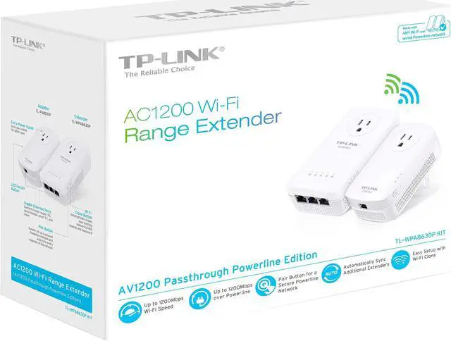 Alt view image 4 of 4 - TP-Link TL-WPA8630P KIT AV1200 Gigabit Passthrough Powerline AC1200 Wi-Fi