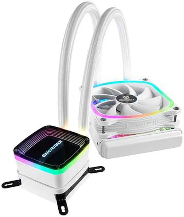 Alt view image 2 of 6 - Enermax AQUAFUSION 120 ARGB White, All-in-one CPU Liquid Cooler for AM4 & AM5 / LGA 1700/1200/1151, 120mm Radiator, Dual-Chamber Water Block, SquaA RGB Fan - AM5 & LGA1700 Compatible