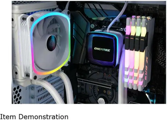 Alt view image 5 of 6 - Enermax AQUAFUSION 120 ARGB White, All-in-one CPU Liquid Cooler for AM4 & AM5 / LGA 1700/1200/1151, 120mm Radiator, Dual-Chamber Water Block, SquaA RGB Fan - AM5 & LGA1700 Compatible