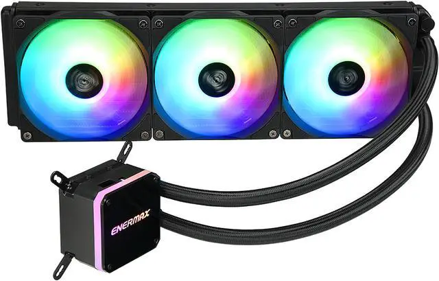 Alt view image 3 of 13 - Enermax LIQMAX III 360 ARGB, All-in-one CPU Liquid Cooler for AM4 & AM5 / LGA 1700/1200/1151, 360mm Radiator, Dual-Chamber Water Block, ARGB Fan - AM5 & LGA1700 Ready