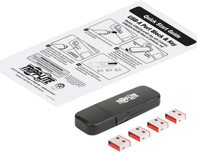 Alt view image 6 of 6 - TRIPP LITE U2BLOCK-A-KEY USB-A PORT BLOCKERS WITH REUSABLE KEY, 4 PACK