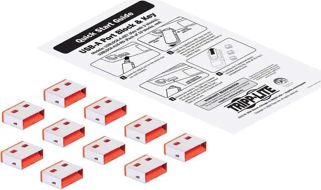 Alt view image 3 of 3 - Tripp Lite Usb-A Port Blockers Red 10 Pack