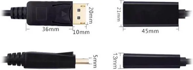 Alt view image 4 of 5 - Corn DisplayPort Male to HDMI Female Converter Adapter M/F HD 1080P AV Converter for Lenovo Dell HP and other Brand