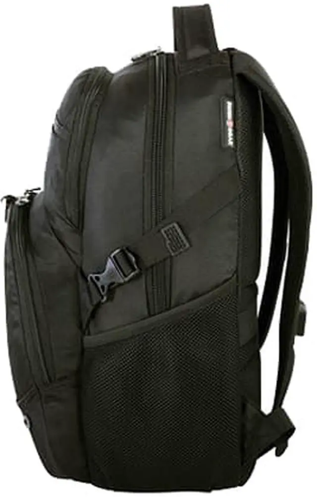 Alt view image 3 of 8 - Swiss Gear SWA2536 BACKPACK W/USB 15.6 IN BLK