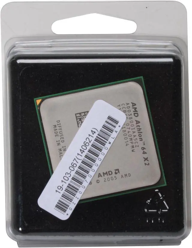 Alt view image 2 of 2 - AMD Athlon 64 X2 3800+ - Athlon 64 X2 Windsor Dual-Core 2.0 GHz Socket AM2 65W Processor - ADO3800IAA5CZ - OEM