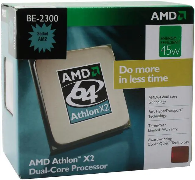 Main image of AMD Athlon X2 BE-2300 Brisbane 1.9GHz 2 x 512KB L2 Cache Socket AM2 45W Dual-Core Processor