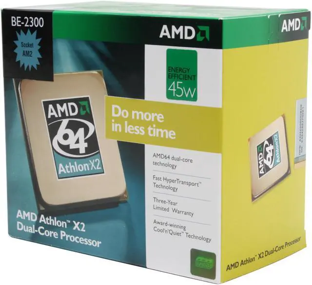 Main image of AMD Athlon X2 BE-2300 - Athlon X2 Brisbane Dual-Core 1.9 GHz Socket AM2 45W Processor - ADH2300DOBOX