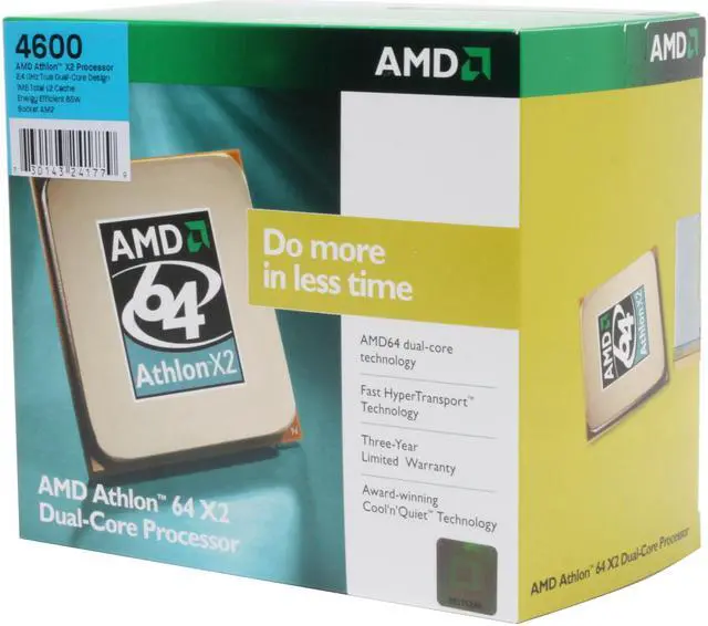 Main image of AMD Athlon 64 X2 4600+ - Athlon 64 X2 Dual-Core 2.4 GHz Socket AM2 65W Processor - ADO4600DOBOX
