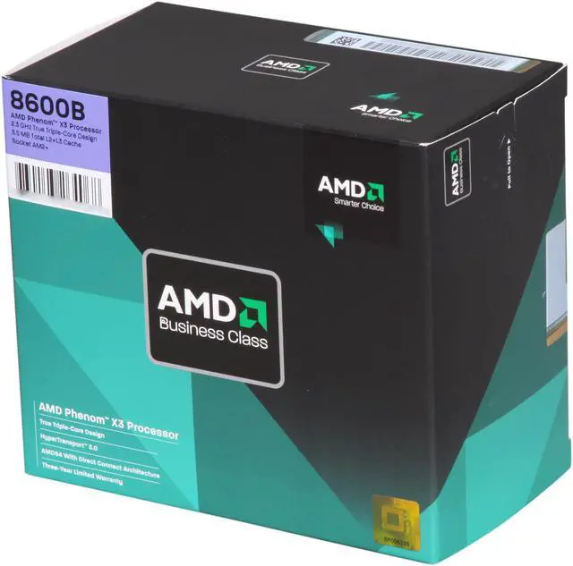 Main image of AMD Phenom X3 8600B - Phenom X3 Toliman Triple-Core 2.3 GHz Socket AM2+ 95W Processor - HD860BWCGHBOX