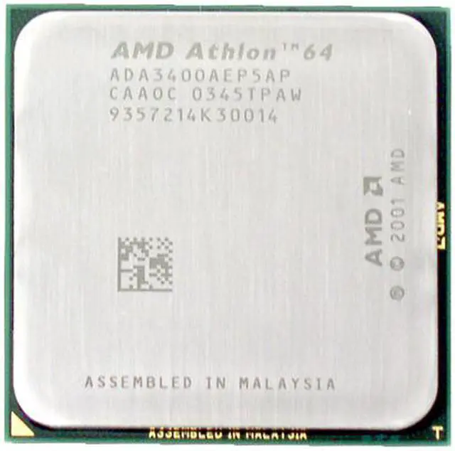 Main image of AMD Athlon 64 3400+ - Athlon 64 ClawHammer 2.2 GHz Socket 754 Processor - ADA3400AEP5AP - OEM