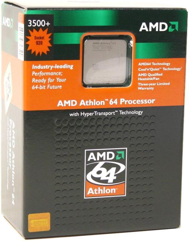 AMD Athlon 64 3500 Athlon 64 Manchester Single Core 2.2 GHz Socket 939 67W Processor ADA3500CGBOX