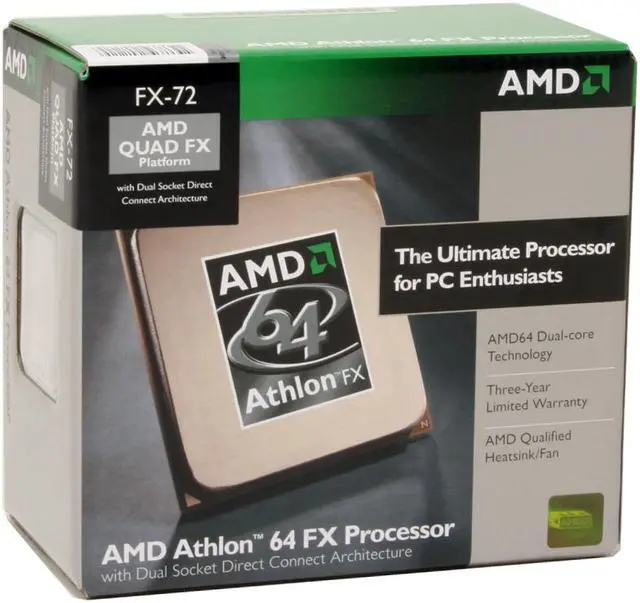 Main image of AMD Athlon 64 FX-72 - Athlon 64 FX Windsor Dual-Core 2.8 GHz Socket F (1207 FX) 125W DSDC Architecture Processor - ADAFX72DIBOX