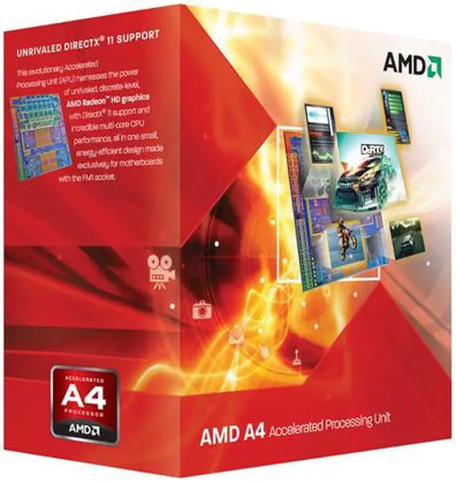 Alt view image 2 of 2 - AMD A4-3300 - A-Series APU (CPU + GPU) Llano Dual-Core 2.5 GHz Socket FM1 65W AMD Radeon HD 6410D Desktop APU (CPU + GPU) with DirectX 11 Graphic - AD3300OJGXBOX