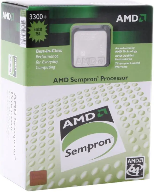 Main image of AMD Sempron 64 3300+ - Sempron 64 Palermo Single-Core 2.0 GHz Socket 754 Processor - SDA3300BXBOX