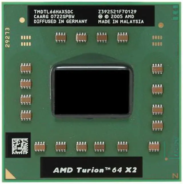 Main image of AMD Turion 64 X2 TL-66 2.3 GHz 2 x 512KB L2 Cache Socket S1 Dual-Core TMDTL66HAX5DC Processor - OEM
