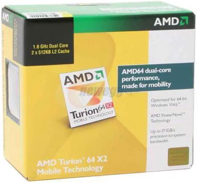 Main image of AMD Turion 64 X2 TL-56 Trinidad 1.8 GHz 2 x 512KB L2 Cache Socket S1 33W Dual-Core TMDTL56CTWOF Processor