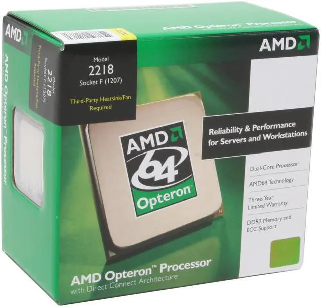 Main image of AMD Opteron 2218(WOF) - Opteron Santa Rosa Dual-Core 2.6 GHz Socket F 95W Processor - OSA2218CQWOF