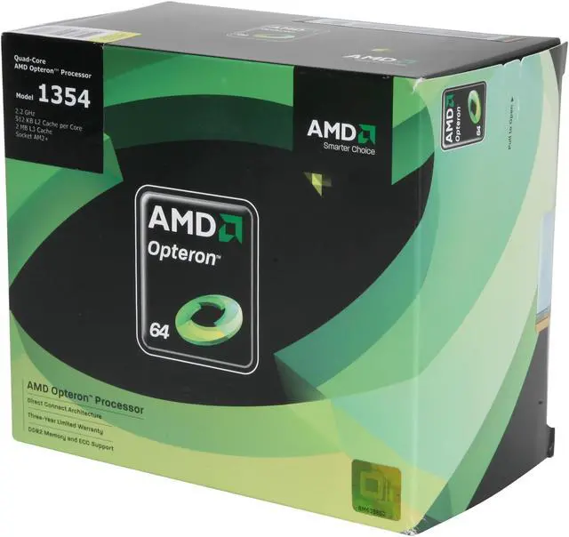Main image of AMD Opteron 1354 Budapest 2.2 GHz 4 x 512KB L2 Cache 2MB L3 Cache Socket AM2 75W OS1354WBJ4BGHBOX Server Processor