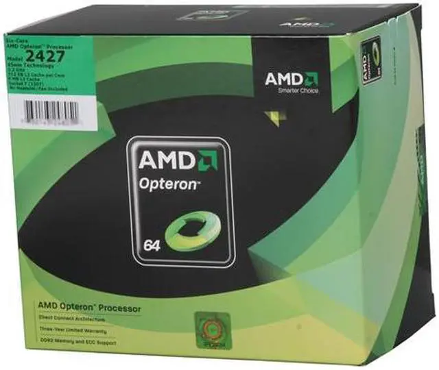 Main image of AMD Opteron 2427 Istanbul 2.2 GHz 6 x 512KB L2 Cache 6MB L3 Cache Socket F 115W OS2427WJS6DGNWOF Processor