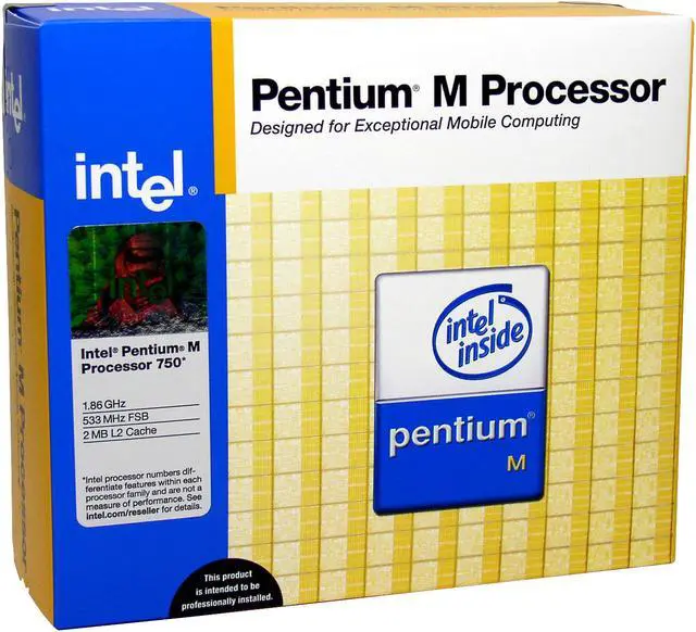 Main image of Intel Pentium M 750 - Pentium M Dothan Single-Core 1.86 GHz Socket M Processor - BX80536GE1866FJ