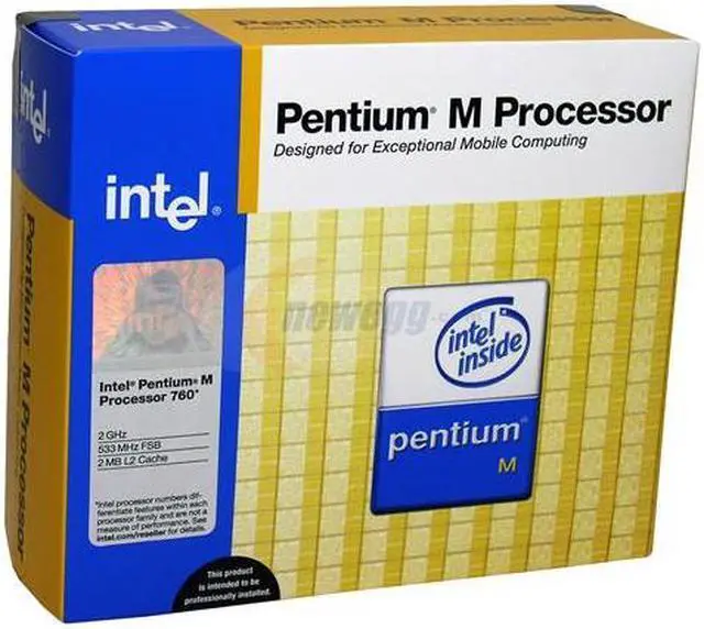Main image of Intel Pentium M 760 Dothan 2.0 GHz 2MB L2 Cache Socket 478 27-31W Single-Core BX80536GE2000FJ Processor