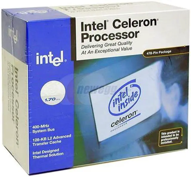 Main image of Intel Celeron 1.7 - Celeron Willamette 1.7 GHz Socket 478 Processor - BX80531P170G128