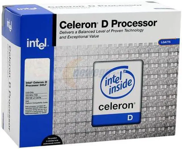 Main image of Intel Celeron D 340J - Celeron D Prescott 2.93 GHz LGA 775 Processor - BX80547RE2933C