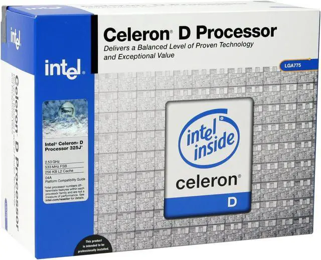 Main image of Intel Celeron D 325J - Celeron D Prescott 2.53 GHz LGA 775 Processor - BX80547RE2533C