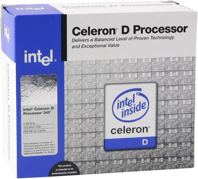 Main image of Intel Celeron D 340 - Celeron D Prescott Single-Core 2.93 GHz Socket 478 Processor - BX80546RE2933C