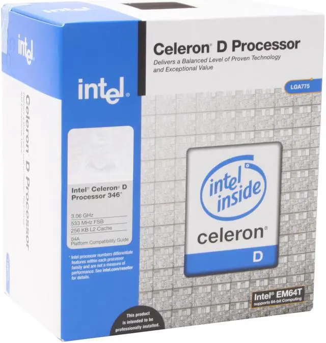 Main image of Intel Celeron D 346 - Celeron D Prescott Single-Core 3.06 GHz LGA 775 Processor - BX80547RE3066CN
