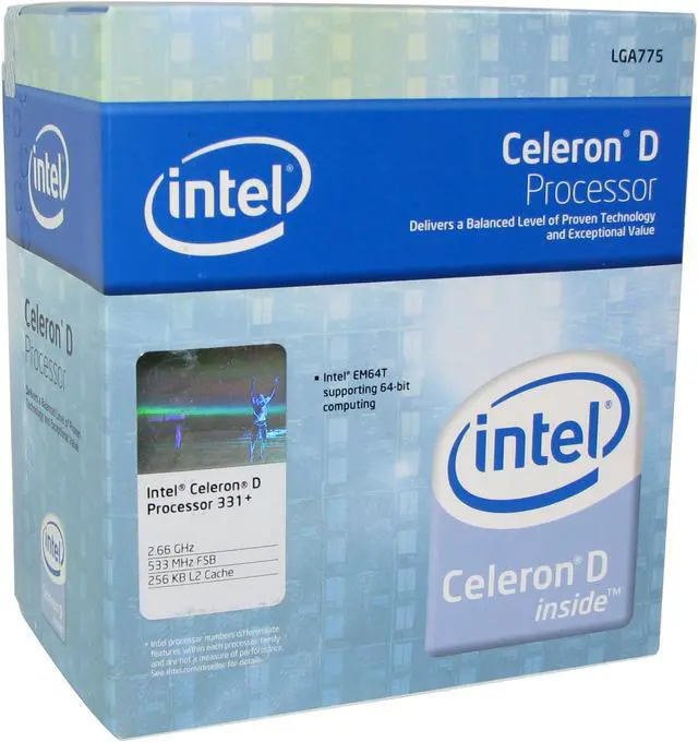 Main image of Intel Celeron D 331 - Celeron D Prescott Single-Core 2.66 GHz LGA 775 84W Processor - BX80547RE2667CN