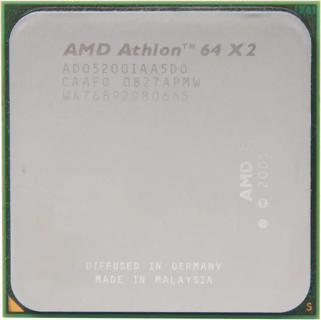 Main image of AMD Athlon 64 X2 5200+ - Athlon 64 X2 Brisbane Dual-Core 2.7 GHz Socket AM2 65W Desktop Processor - ADO5200IAA5DO