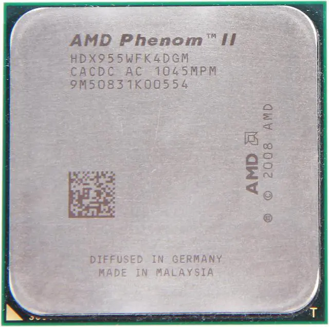 Main image of AMD Phenom II X4 955 - Phenom II X4 Deneb Quad-Core 3.2 GHz Socket AM3 95W Desktop Processor - HDX945WFK4DGM