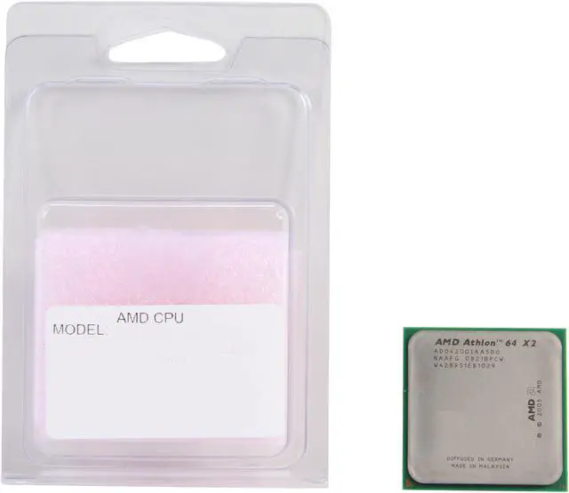 Alt view image 3 of 3 - AMD Athlon 64 X2 4200+ - Athlon 64 X2 Brisbane Dual-Core 2.2 GHz Socket AM2 65W Desktop Processor - ADO4200IAA5DO